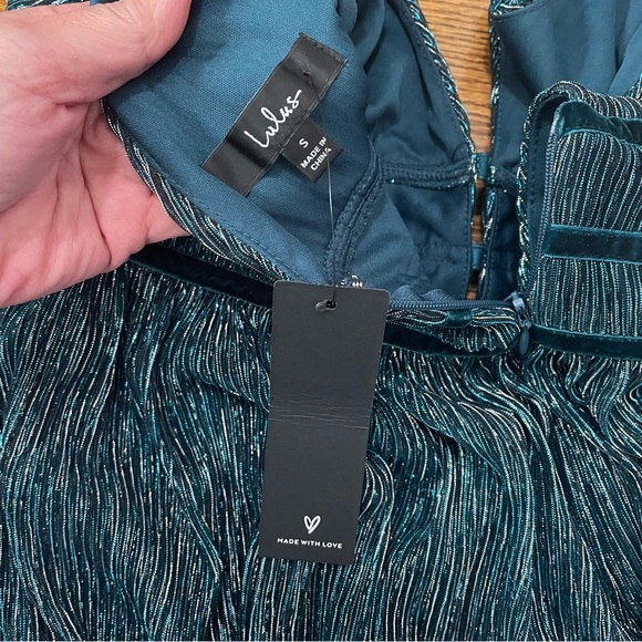 Lulus Metallic Teal Green/Blue Semi Formal Homecoming Party Dress Size Small NWT - Picture 11 of 14